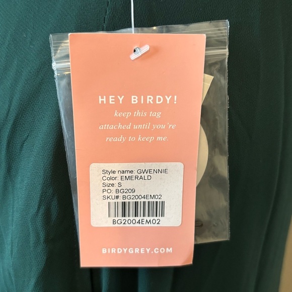 Birdy Grey Gwennie Chiffon Emerald Green Maxi Dress Small NWT - Picture 5 of 14